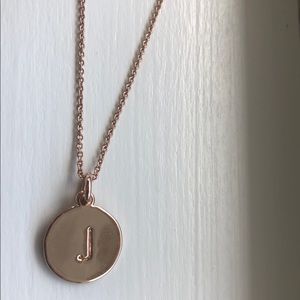 Kate spade  rose gold “J” necklace